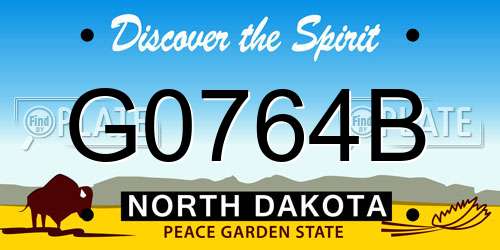 G0764B North Dakota License Plate