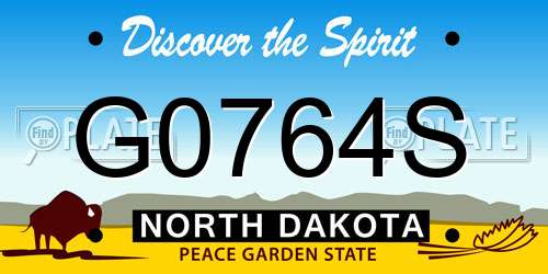 G0764S North Dakota License Plate
