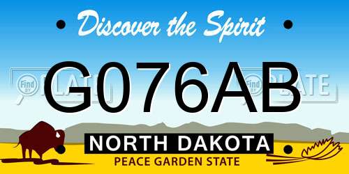 G076AB North Dakota License Plate