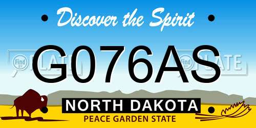 G076AS North Dakota License Plate