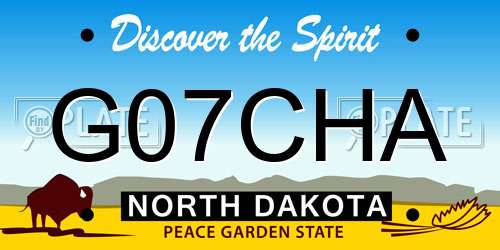 G07CHA North Dakota License Plate