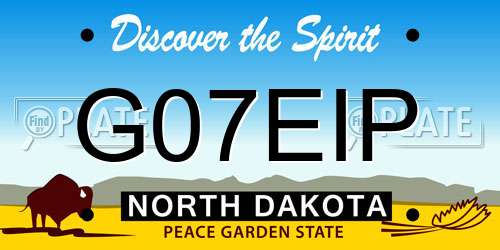 G07EIP North Dakota License Plate