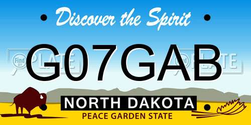 G07GAB North Dakota License Plate