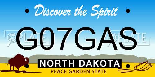 G07GAS North Dakota License Plate