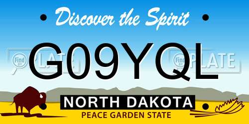 G09YQL North Dakota License Plate