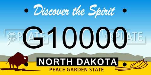 G10000 North Dakota License Plate