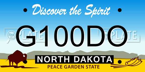 G100DO North Dakota License Plate