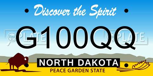G100QQ North Dakota License Plate