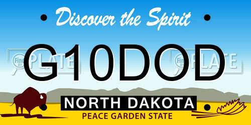 G10DOD North Dakota License Plate