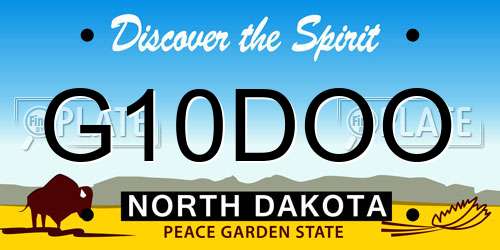 G10DOO North Dakota License Plate