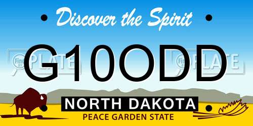 G10ODD North Dakota License Plate