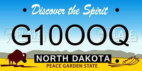 G10OOQ North Dakota License Plate