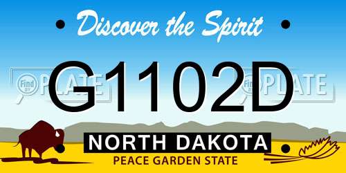 G1102D North Dakota License Plate