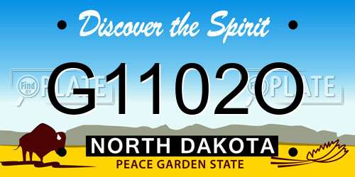 G1102O North Dakota License Plate