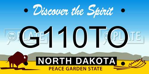 G110TO North Dakota License Plate
