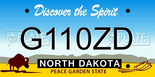 G110ZD North Dakota License Plate