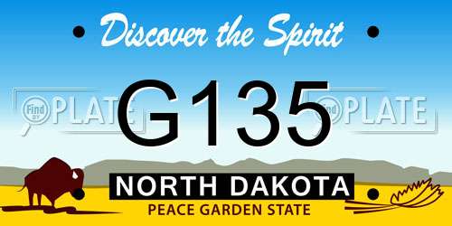 G135 North Dakota License Plate