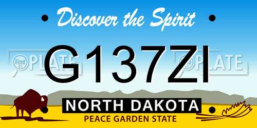G137ZI North Dakota License Plate
