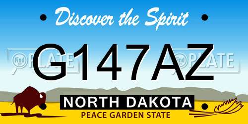 G147AZ North Dakota License Plate