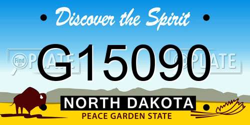 G15090 North Dakota License Plate