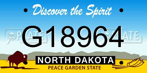 G18964 North Dakota License Plate