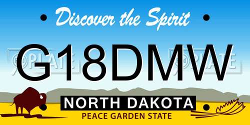 G18DMW North Dakota License Plate