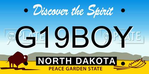 G19BOY North Dakota License Plate