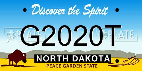 G2020T North Dakota License Plate