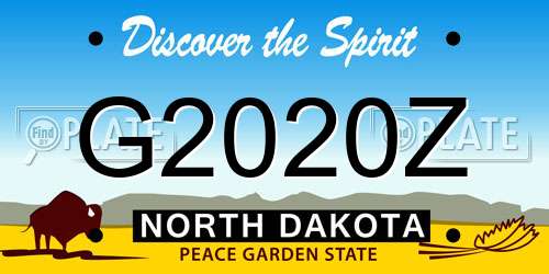 G2020Z North Dakota License Plate