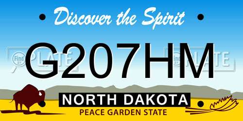 G207HM North Dakota License Plate
