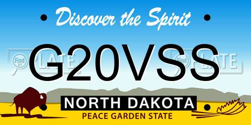 G20VSS North Dakota License Plate