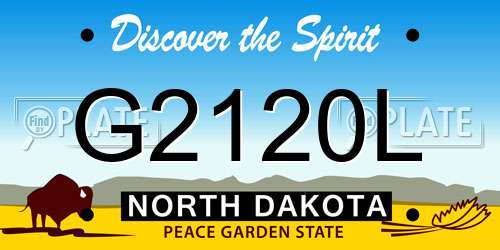 G2120L North Dakota License Plate