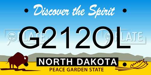 G212OL North Dakota License Plate