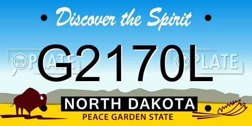 G2170L North Dakota License Plate