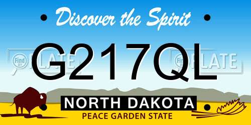 G217QL North Dakota License Plate