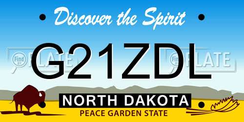 G21ZDL North Dakota License Plate