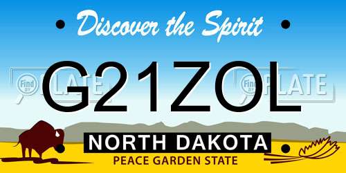 G21ZOL North Dakota License Plate