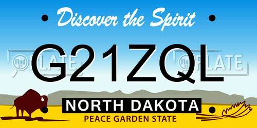 G21ZQL North Dakota License Plate