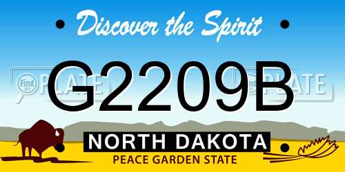G2209B North Dakota License Plate