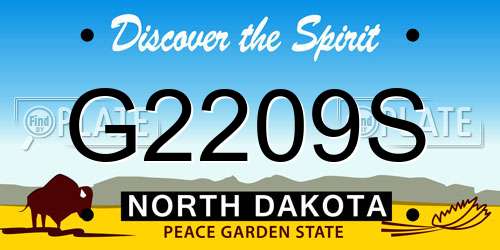 G2209S North Dakota License Plate