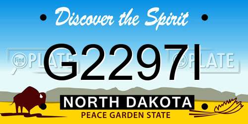 G2297I North Dakota License Plate