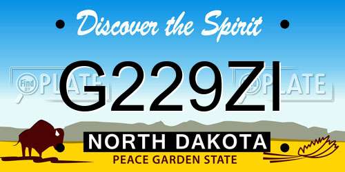 G229ZI North Dakota License Plate