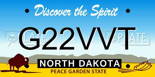 G22VVT North Dakota License Plate