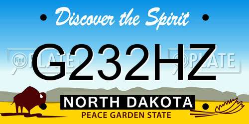 G232HZ North Dakota License Plate