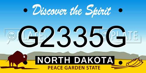G2335G North Dakota License Plate