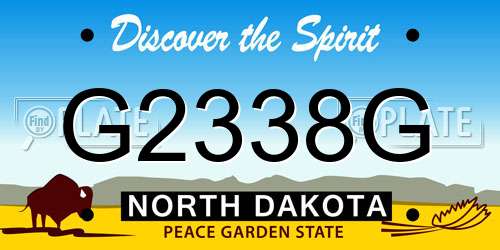 G2338G North Dakota License Plate
