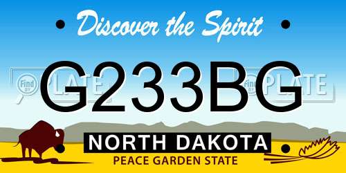 G233BG North Dakota License Plate