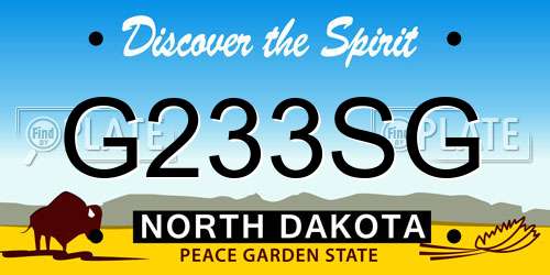 G233SG North Dakota License Plate