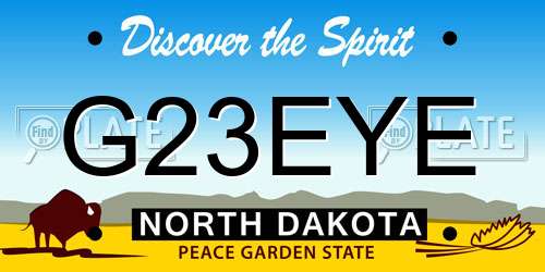 G23EYE North Dakota License Plate