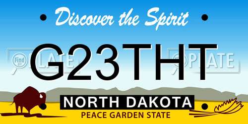 G23THT North Dakota License Plate